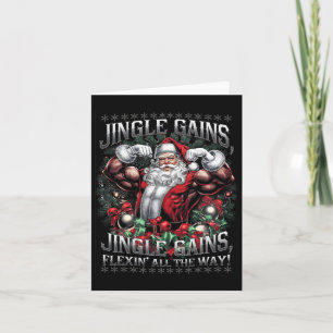 Santa Christmas Gym Workout Jingle Krijgt Flexin A Kaart