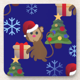 santa christmas monkey emoji drankjes onderzetter