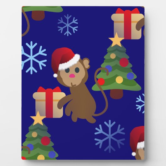 santa christmas monkey emoji fotoplaat (Voorkant)