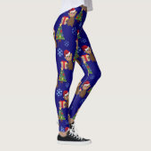 santa christmas monkey emoji leggings (Rechts)
