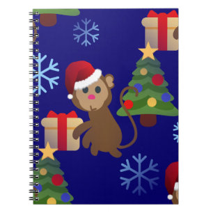santa christmas monkey emoji notitieboek