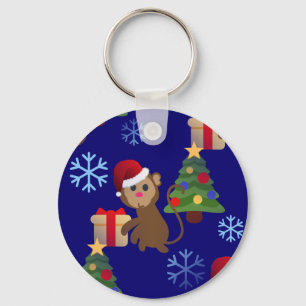 santa christmas monkey emoji sleutelhanger