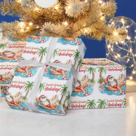 Santa Christmas Party at the pool Cadeaupapier