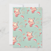 Santa Christmas Party Sign Mod Retro Kaart (Achterkant)