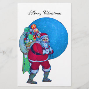 SANTA, CHRISTMAS SACK, TOYS IN STARRY SKY BRIEFPAPIER
