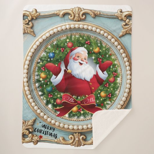 Santa Christmas  Sherpa Deken (Voorkant)