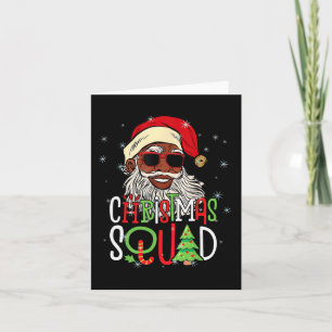 Santa Christmas Squad Zwart Mannen Afro-Amerikaans Kaart