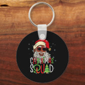 Santa Christmas Squad Zwart Mannen Afro-Amerikaans Sleutelhanger (Voorkant)