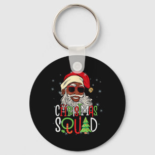 Santa Christmas Squad Zwart Mannen Afro-Amerikaans Sleutelhanger