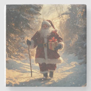 Santa Christmas Stone Onderzetter
