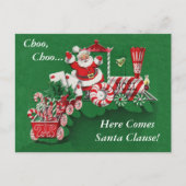 Santa Christmas Train Briefkaart (Voorkant)