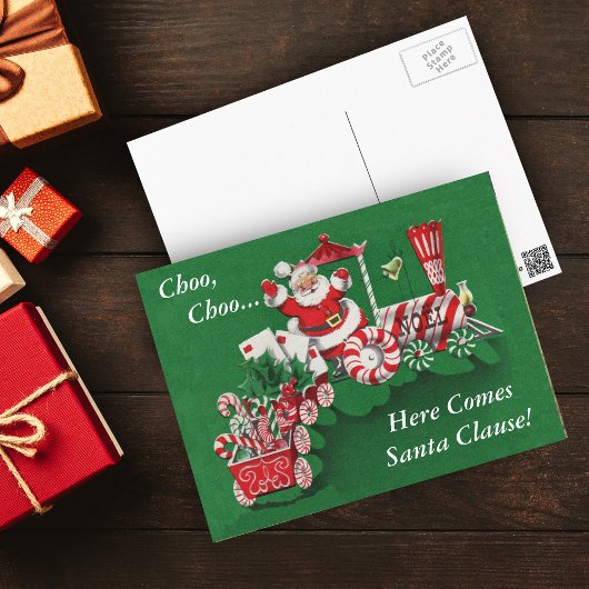 Santa Christmas Train Briefkaart