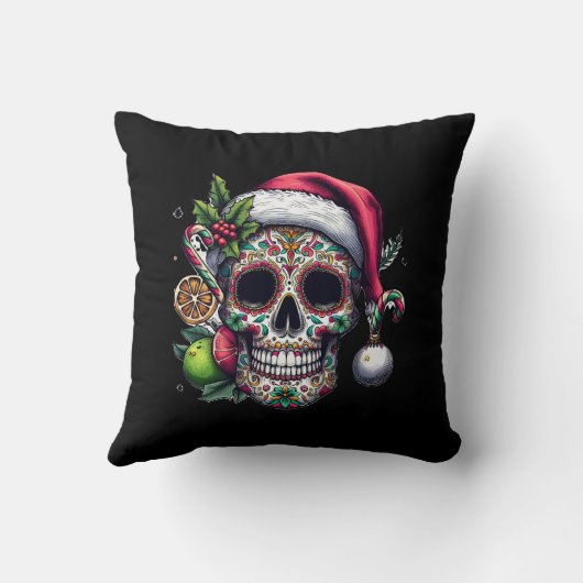 Santa Citrus Skull Magic Happy Kussen (Achterkant)