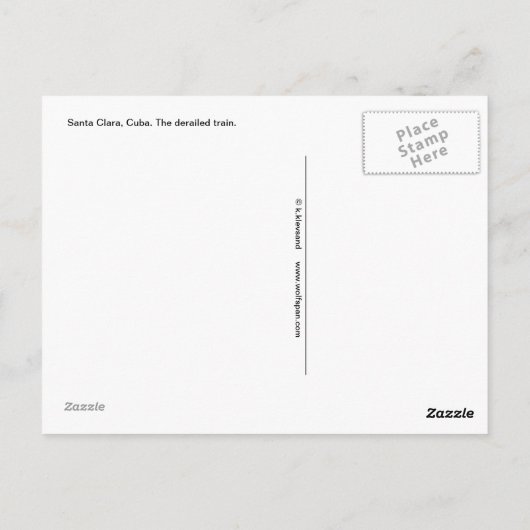 Santa Clara, Cuba. Ontspoorde trein 3 Briefkaart (Achterkant)
