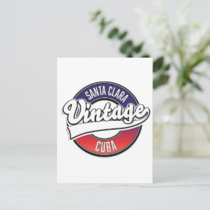 santa clara cuba vintage logo briefkaart
