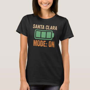 Santa Clara-modus op batterij T-shirt