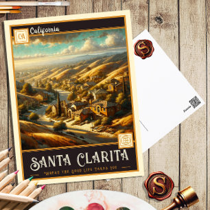Santa Clarita, Californië Oude ansichtkaart Briefkaart