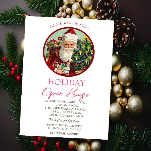 Santa Clasu Holiday Open House Kaart