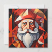 Santa Claus Abstracte kunst Feestdagenkaart (Voorkant)