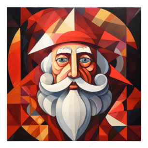 Santa Claus Abstracte kunst Foto Afdruk