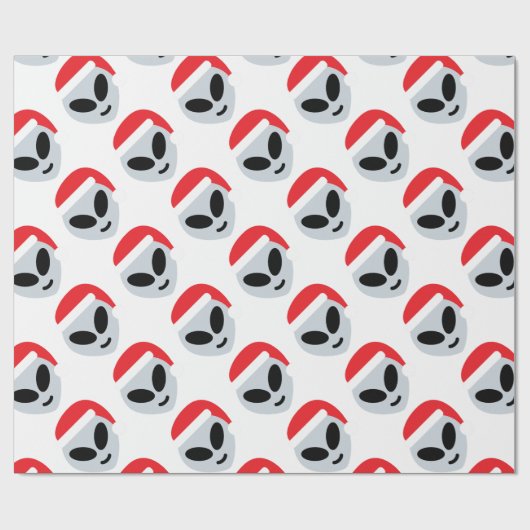 santa claus alien emoji cadeaupapier (Vlak)