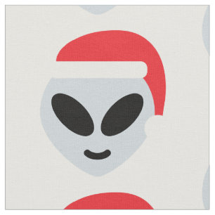 santa claus alien emoji fabric stof
