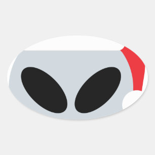 santa claus alien emoji ovale sticker