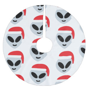santa claus alien emoji tree skirt kerstboom rok
