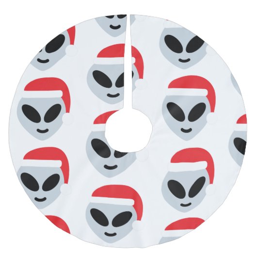 santa claus alien emoji tree skirt kerstboom rok (Voorkant)