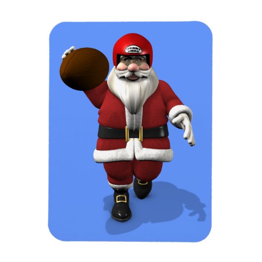 Santa Claus American Football Player Magneet (Verticaal)