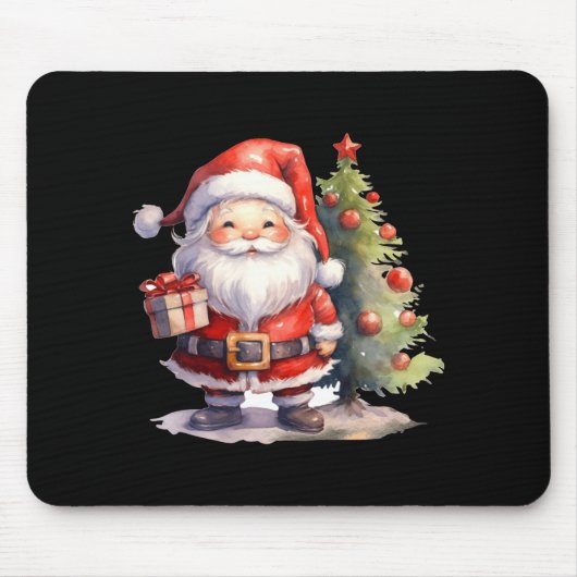 Santa Claus And Christmas Tree Muismat (Voorkant)