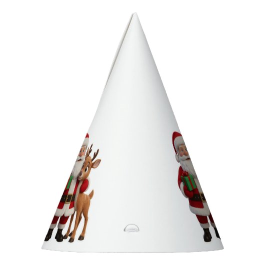 Santa Claus and Rudolph Cartoon Feesthoedjes (Links)