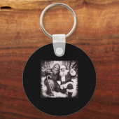 Santa Claus And Sasquatch Bigfoot Funny Joyful Sno Sleutelhanger (Voorkant)