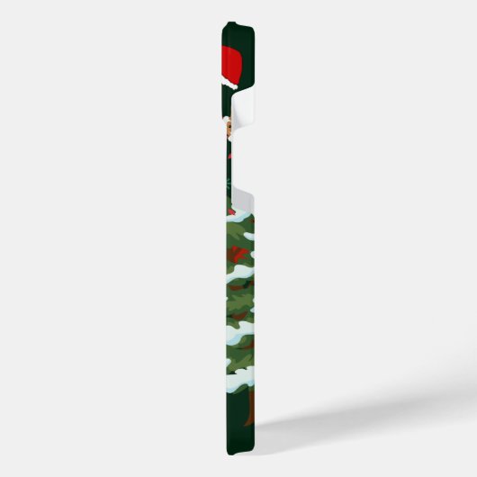 Santa Claus and the Snowman | Dark Tree Background (Côté gauche)