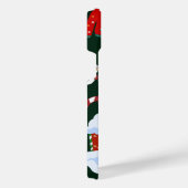 Santa Claus and the Snowman | Dark Tree Background iPhone Hoesje (Rechterkant)