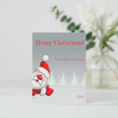 Santa Claus Arbre de Noël neige Carte postale (Debout devant)