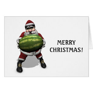 Santa Claus Avec Énorme Pastèque