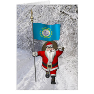 Santa Claus Avec L'Ensigne Du Dakota Du Sud