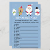 Santa Claus Baby Animals Name baby shower (Voorkant / Achterkant)