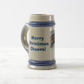 Santa Claus Bag in sneeuw Bierpul (Voorkant links)