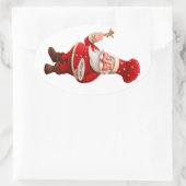 Santa Claus Bakes Gingerbrood Ovale Sticker (Tas)