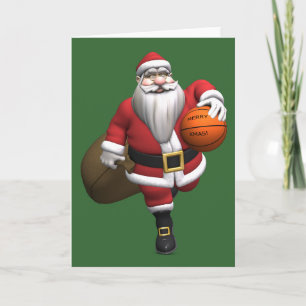 Santa Claus Basketball Player Feestdagen Kaart