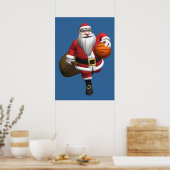 Santa Claus Basketball Player Poster (Keuken)