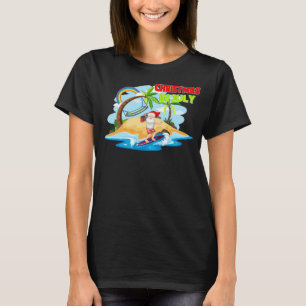 Santa Claus Beach Island Zomer Kerstmis in juli T-shirt