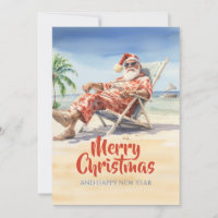 Santa Claus Beach Waterverf