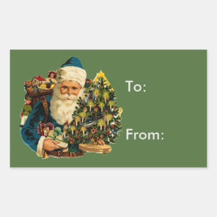  Santa Claus Bearing Gift Label