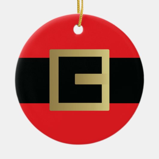 Santa Claus Belt Christmas Keramisch Ornament (Voorkant)
