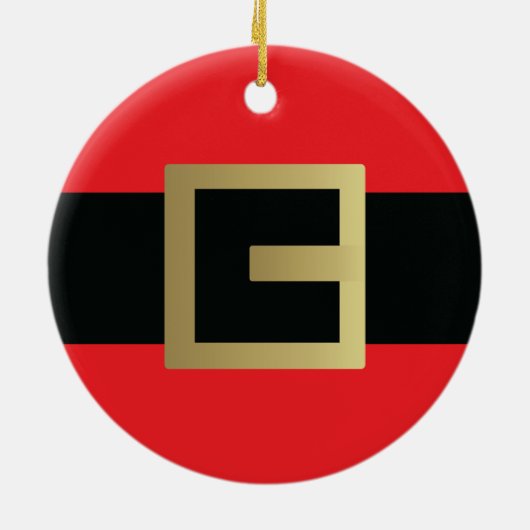 Santa Claus Belt Christmas Keramisch Ornament (Achterkant)