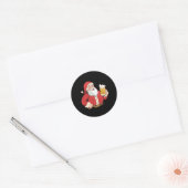 Santa Claus bier Ronde Sticker (Envelop)