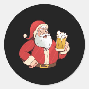 Santa Claus bier Ronde Sticker